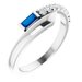 Sterling Silver Natural Blue Sapphire & 1/6 CTW Natural Diamond Bypass Ring
